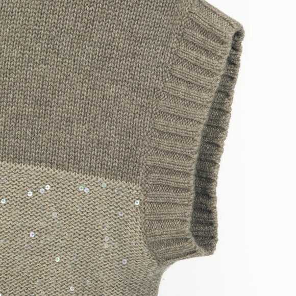 Brunello Cucinelli Grey Cashmere Sequin Turtleneck Sweater - Picture 5 of 9